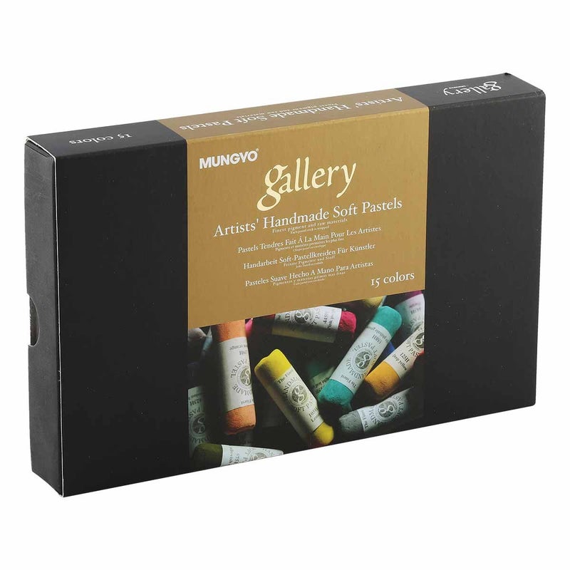 MUNGYO MPHM-15 Gallery Artists' Handmade Soft Pastels, Set of 15, Hand-Rolled Pastels in Artist Quality, Soft Consistency - Image 3